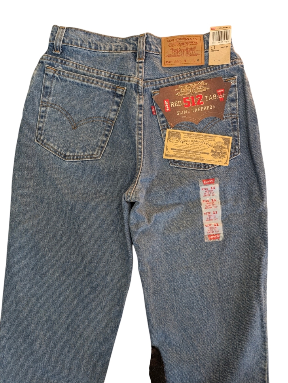 Levi's 92' Deadstock 512 Slim Fit Tapered Leg, Light Wash Jeans Junior 11 Medium
